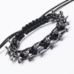 Men's Braided Dragon Bone Spine Accessory Adjustable Punk Rock Bracelet w/ Alloy